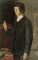 学生、Self-portrait.n代替タイトル：nGerman：自画像：学生。